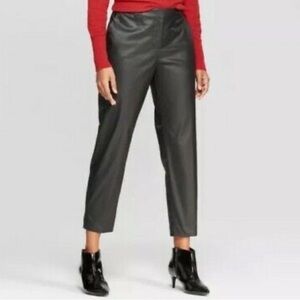 Prologue Black Faux Leather Cropped Pants